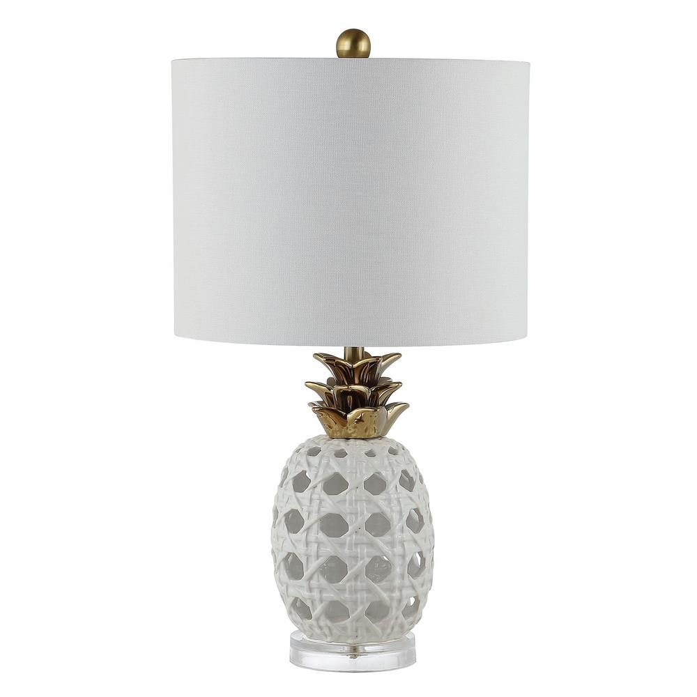 SAFAVIEH Sonny 24 in. White Table Lamp with White Shade TBL4357A - The ...