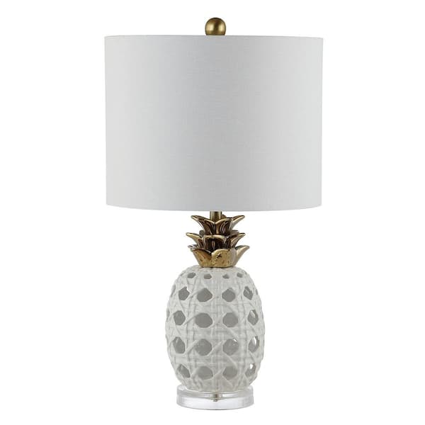 SAFAVIEH Sonny 24 in. White Table Lamp with White Shade TBL4357A - The ...