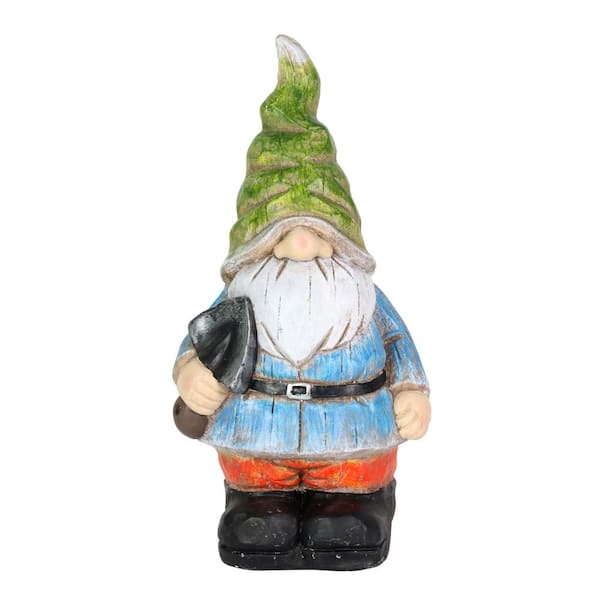 Exhart Can't See Wrinkled Hat with Spade, 17 Inch Gnome Garden Statue