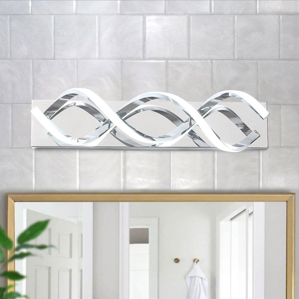 aiwen 23.6 in. 2-Light Vanity Light LED Modern DNA Design Wave