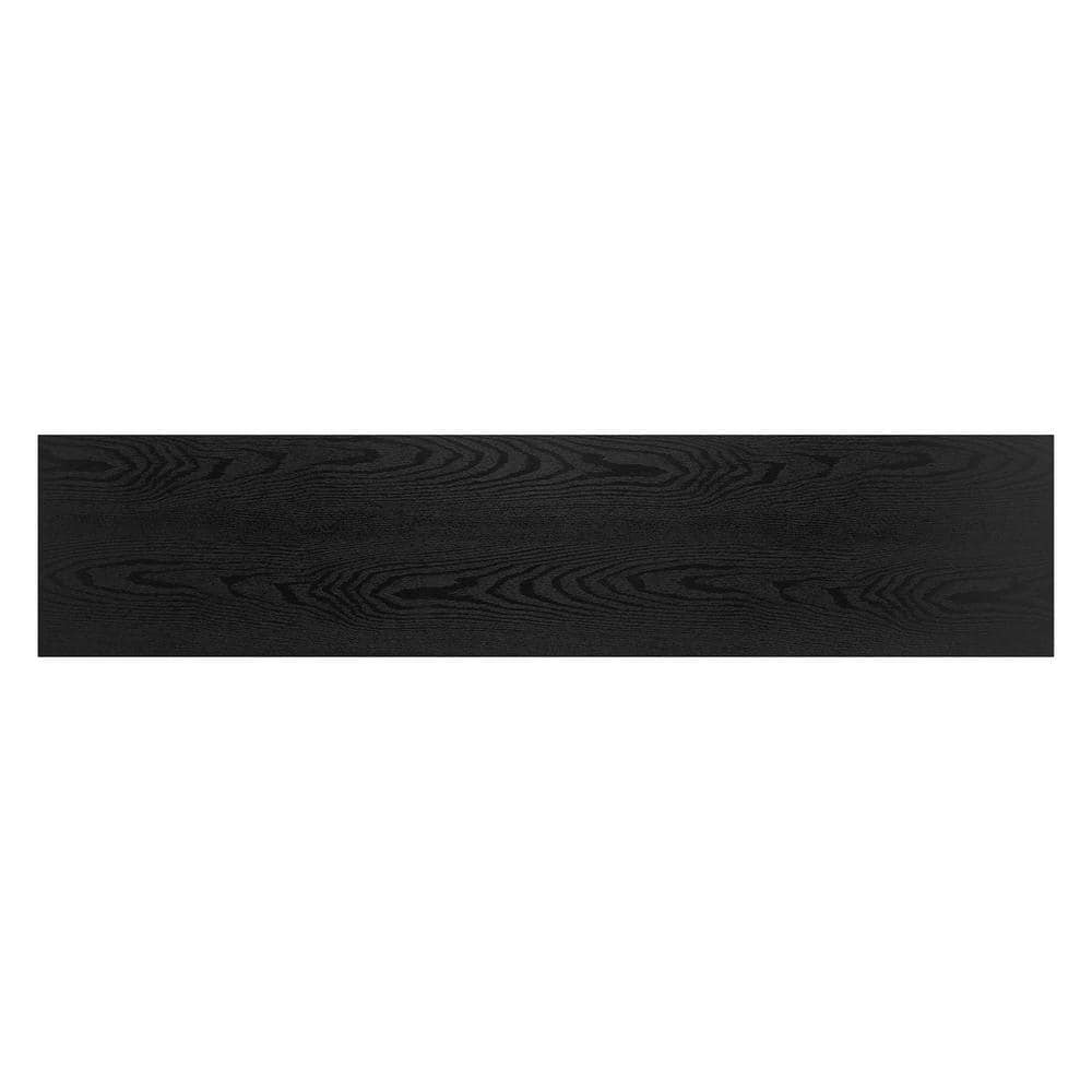 Nia Blackened Bronze & Black Grain 45" Console Table with Metal Frame