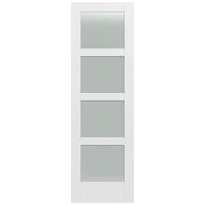 32 in. x 96 in. MODA Primed PMT1044 Solid Core Wood Interior Door Slab w/Translucent Glass