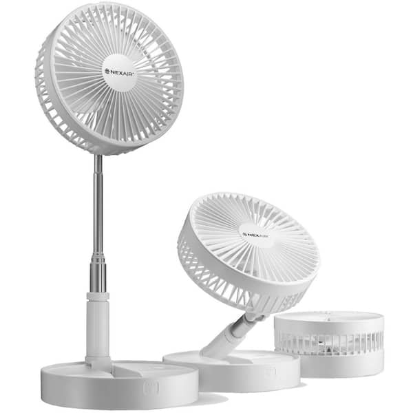 NEXAIR NEXAIR Foldable Floor Fan, 4 Speed Portable, Quiet, Adjustable Height 14 in. - 39.5 in., Battery Operated-Rechargeable