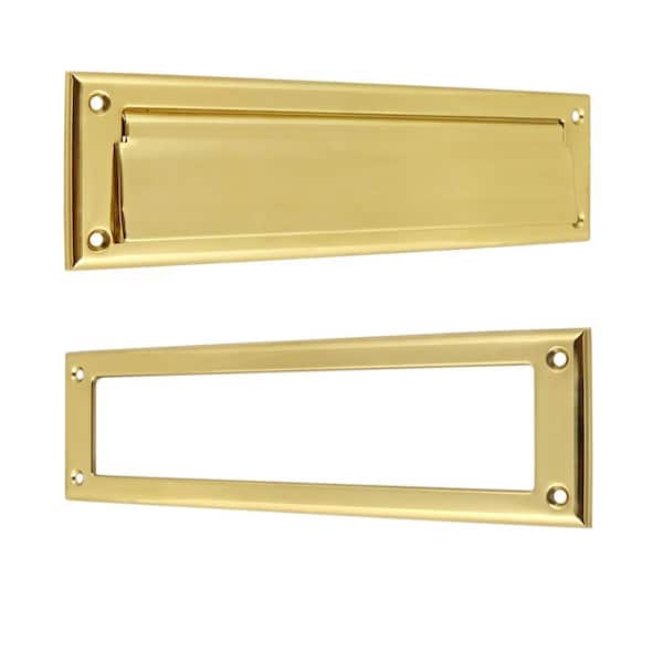 Polished Brass No Lacquer Solid Brass Magazine Mail Slot Set