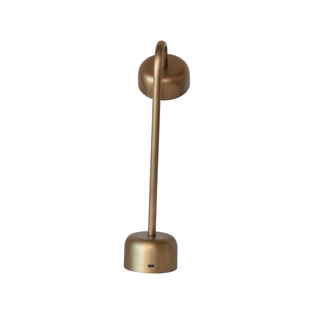 Antique Brass Cordless Adjustable LED Table Lamp