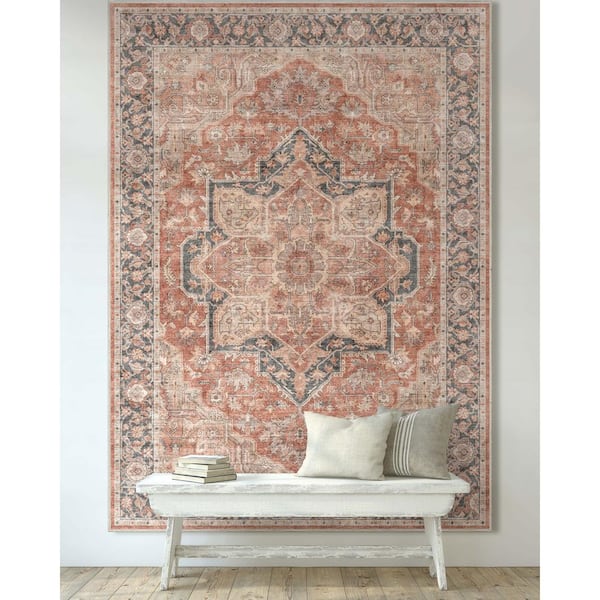 Red 2 ft. 3 in. x 3 ft. 11 in. Apollo Bolona Vintage Oriental Floral Area Rug