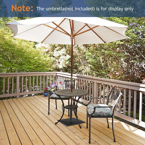 20" x 20" Heavy Duty Square Umbrella Stand 35 lb. Patio Umbrella Basefor Courtyard, Poolside, Garden in Black