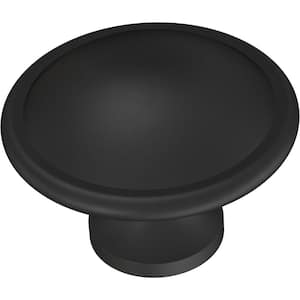 Contempo 1-1/2 in. (38 mm) Classic Matte Black Round Cabinet Knob