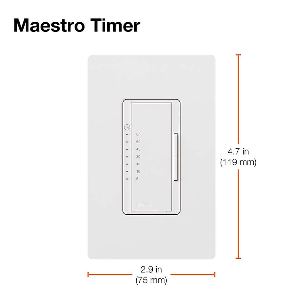 Lutron Maestro White Indoor Countdown Timer 120V