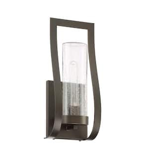 Weaver 16 in. Burnished Bronze 1-Light Outdoor Line Voltage Wall Sconce with No Bulb Included