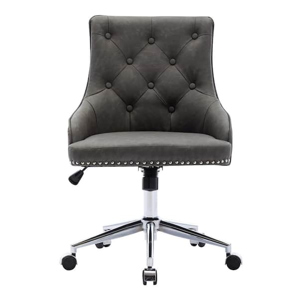 chesterfield office chair grey