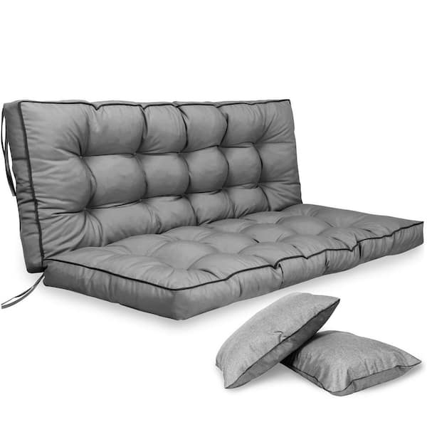 63 in. x 40 in. Swing Cushions for Outdoor Furniture Water-Resistant Outdoor Swing Cushions Light Grey