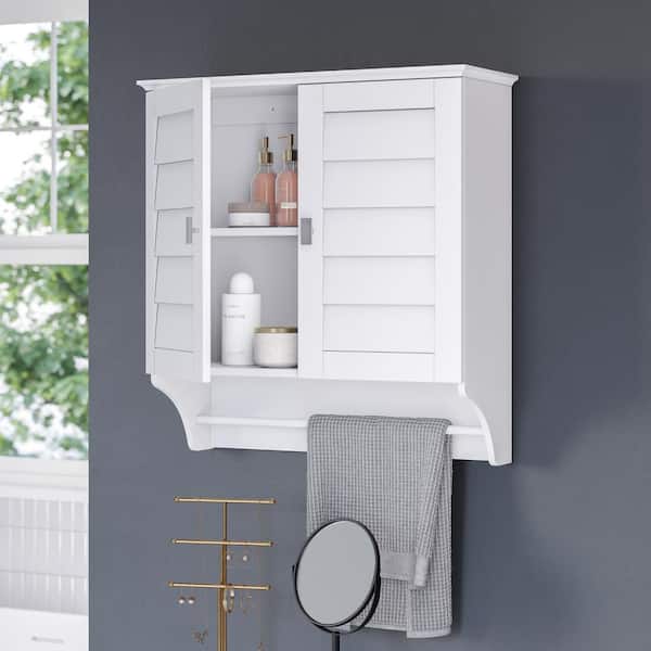 Brookfield 23.5 in. W x 8.9 in. D x 25.2 in. H 2-Door Bathroom Wall Cabinet Storage Medicine Cabinet in White