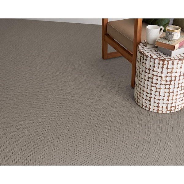 Desert Springs - Flint - Gray 13.2 ft. 33.94 oz. Wool Pattern Installed Carpet