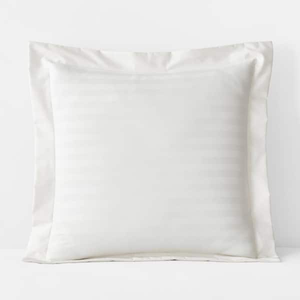 The Company Store Company Cotton Dobby Stripe Wrinkle-Free Sateen Cream Cotton Euro Sham