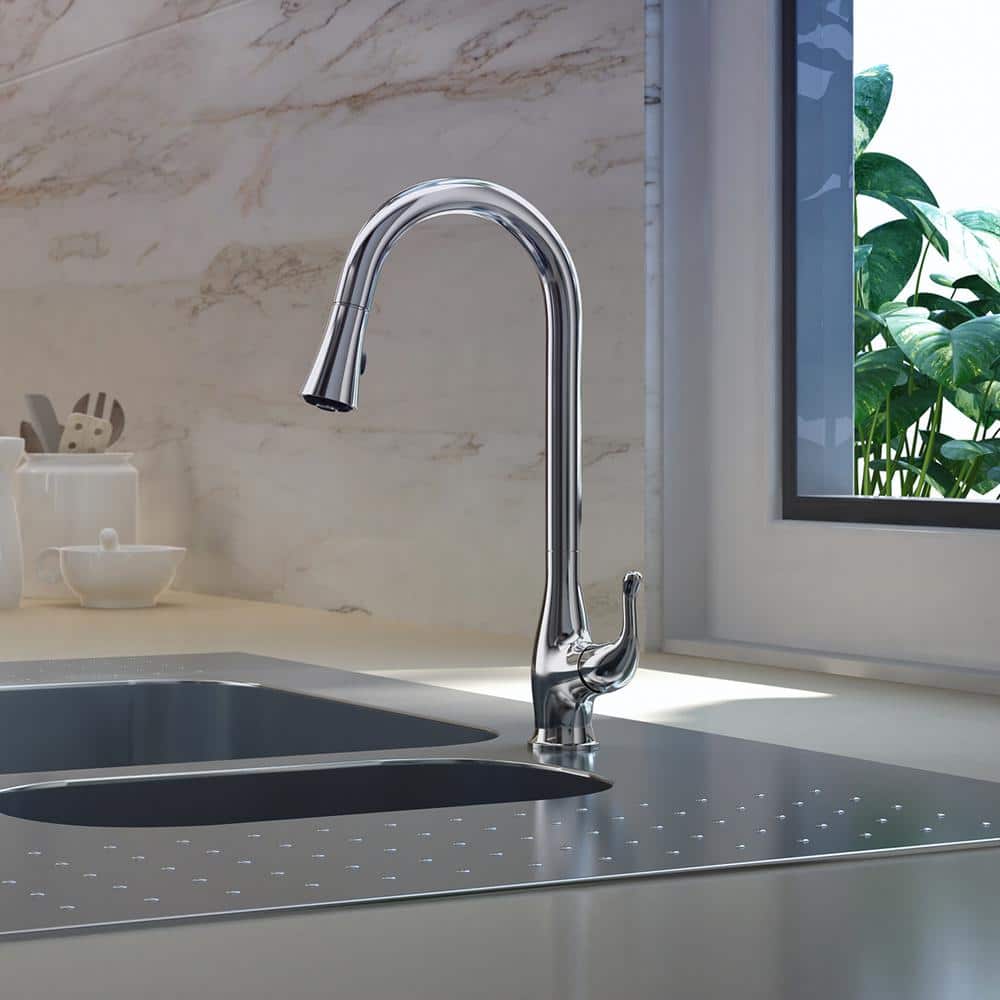 Kapalua Chrome Single Handle Pull-Down Kitchen Faucet