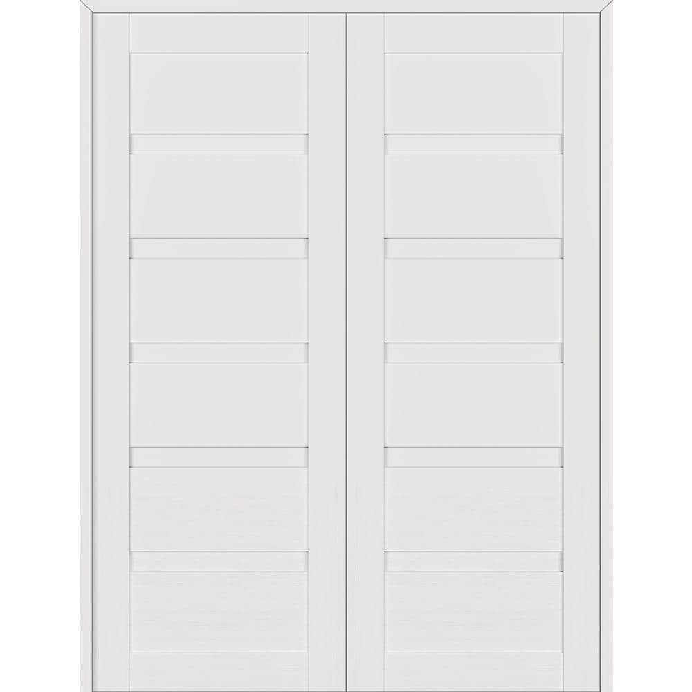 Louver 60 in. x 79.375 in. Both Active Snow White Wood Composite Double Prehung Interior Door price history on PriceWatchPro