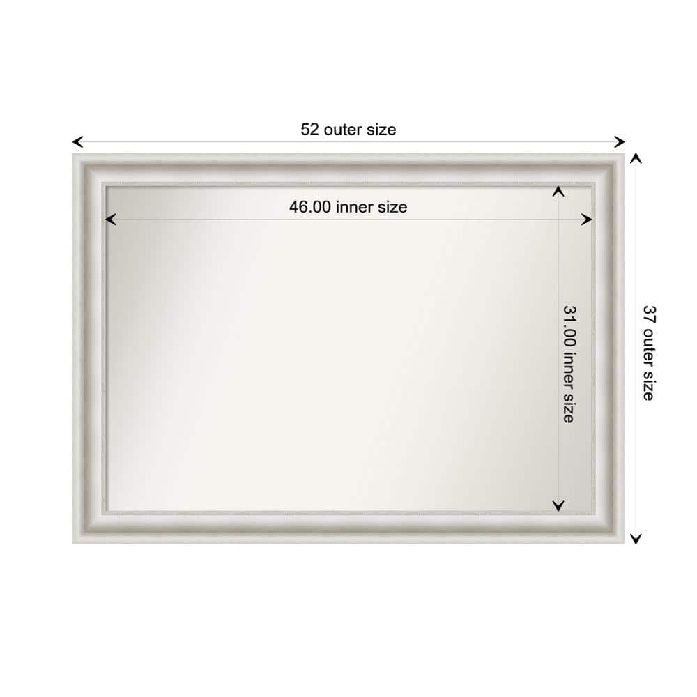 Parlor White 51.5 in. x 36.5 in. Custom Non-Beveled Recycled Polystyrene Framed Bathroom Vanity Wall Mirror price history on PriceWatchPro