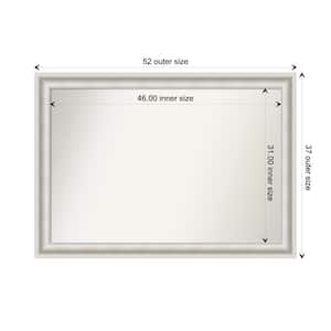 Parlor White 51.5 in. x 36.5 in. Custom Non-Beveled Recycled Polystyrene Framed Bathroom Vanity Wall Mirror