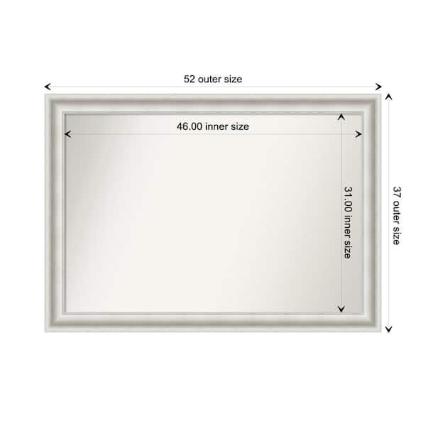 Amanti Art Parlor White 51.5 in. x 36.5 in. Custom Non-Beveled Recycled Polystyrene Framed Bathroom Vanity Wall Mirror