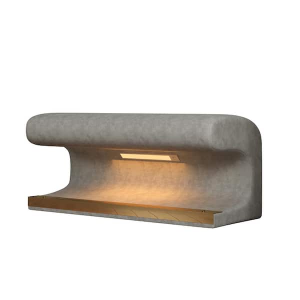 Unbranded 37 in. Gray Bedroom Bench, Entryway Bench Leather Upholstered Ottoman with LED Sensor Light for Living Room, Bedroom