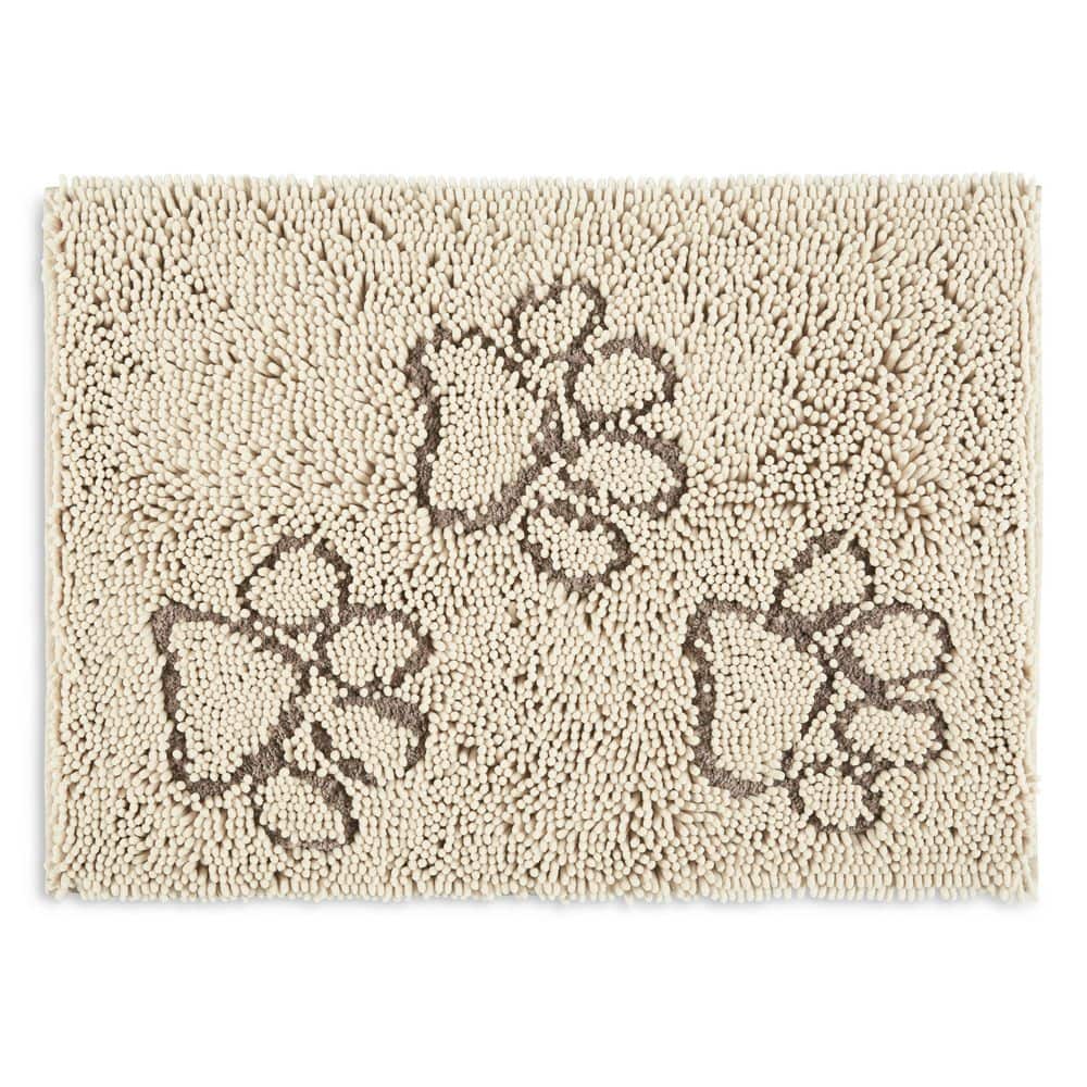 HOMEIDEAS Absorbent Door Mat, Chenille Soft Washable Dog Welcome Rug for  Entryway, Front Muddy Doormat (Beige, 20x32)