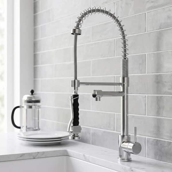 VIGO Zurich Single Handle Pull-Down Sprayer Kitchen Faucet in
