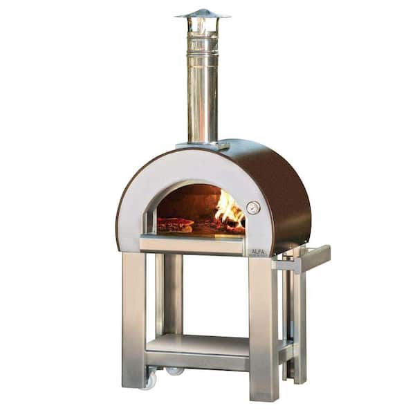 Alfa Pizza 23.6 in. x 19.7 in. Outdoor Wood Burning Pizza Oven in Copper