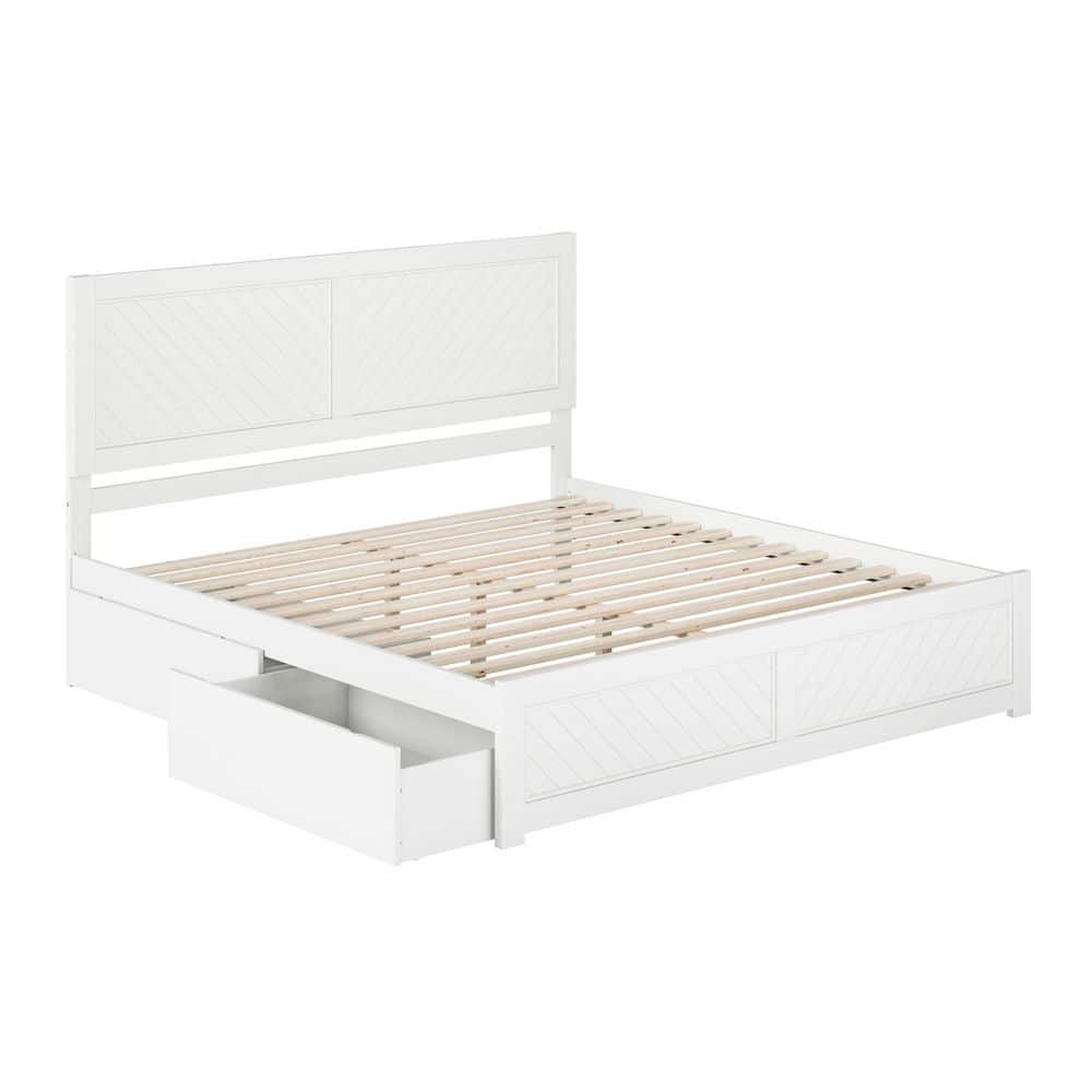 Canyon Walnut Brown Solid Wood Queen Platform Bed Frame with Matching Footboard and Storage Drawers - thumbnail 6