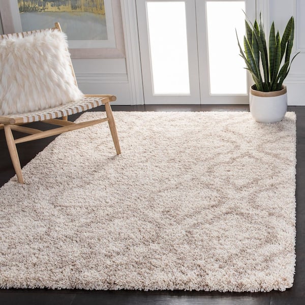 Hudson Shag 9 ft. x 12 ft. Multi Ivory/Beige Geometric Multi-Trellis Area Rug