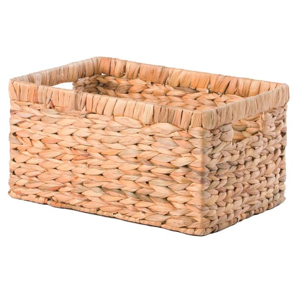 Rectangular Grass Woven Storage Basket Home Container Organizer Kitchen Room 