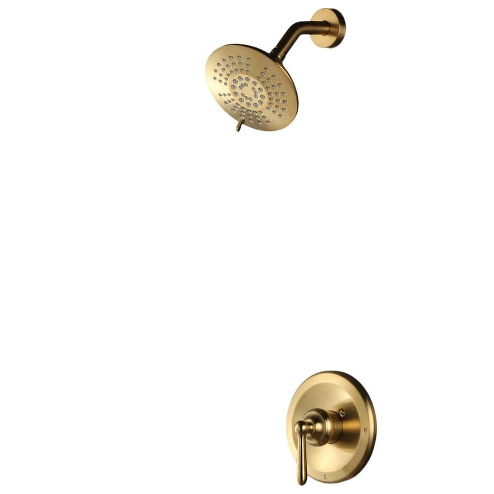 Single Handle 5-Spray Shower Faucet 1.8 GPM with Brass Pressure Balance Rough-in Valve Included in Gold price history on PriceWatchPro