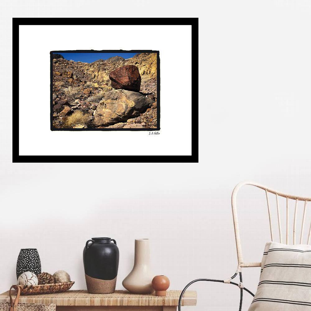 Red Boulder Framed Nature Photograph Print for Kids
