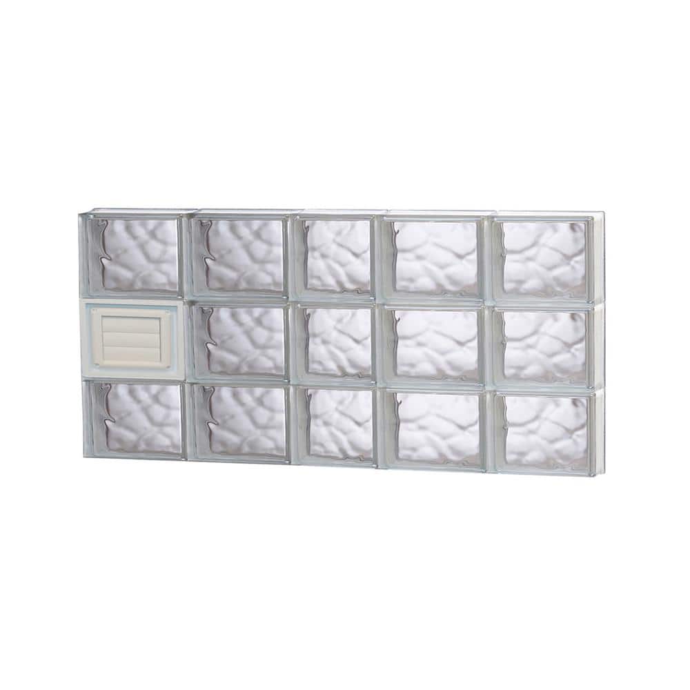 Clearly Secure 36.75 in. x 17.25 in. x 3.125 in. Frameless Wave Pattern ...