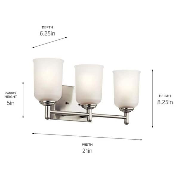 Kichler Shailene 3-Light Brushed Nickel Traditional Chandelier