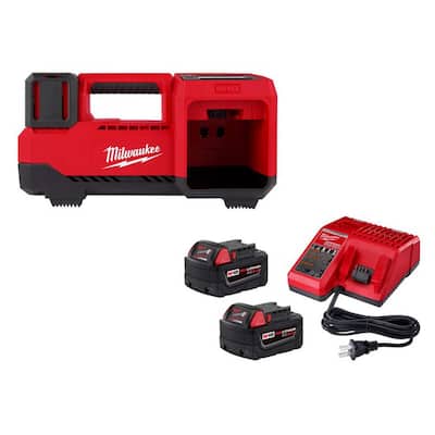 M18 18-Volt Lithium-Ion Cordless Inflator with (2) 5.0Ah Batteries and Charger