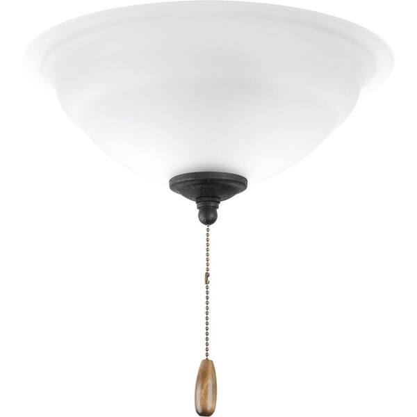 Progress Lighting Torino Collection 3-Light Forged Black Ceiling Fan Light