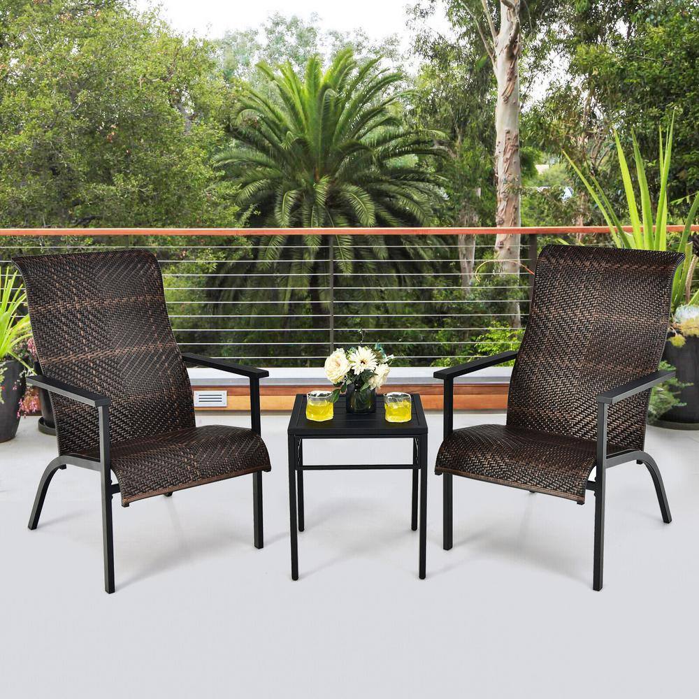 3-Piece Wicker Patio Conversation Seating Set-Brown price history on PriceWatchPro