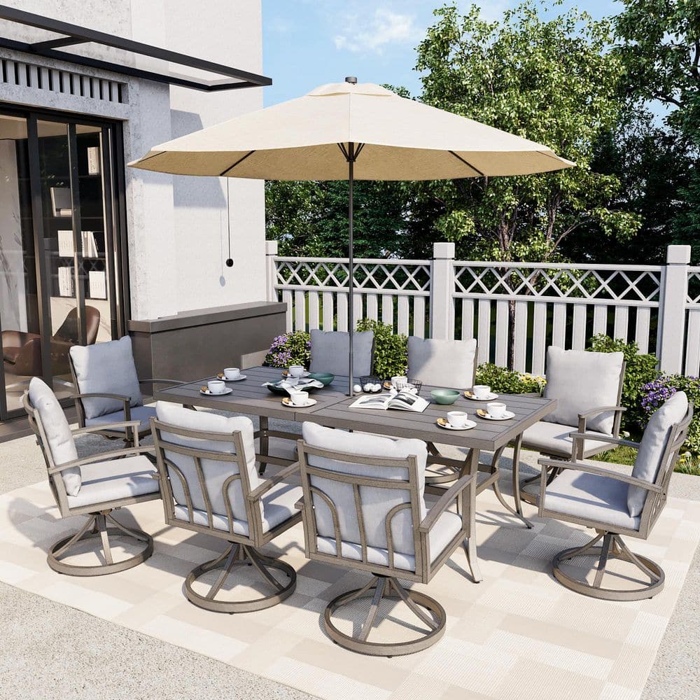 EGEIROSLIFE Modique 2-Piece Aluminum Patio Dining Swivel Chairs