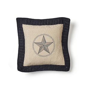 Texas Pride Beige Polyester 14 in. x 14 in. Square Throw Pillow