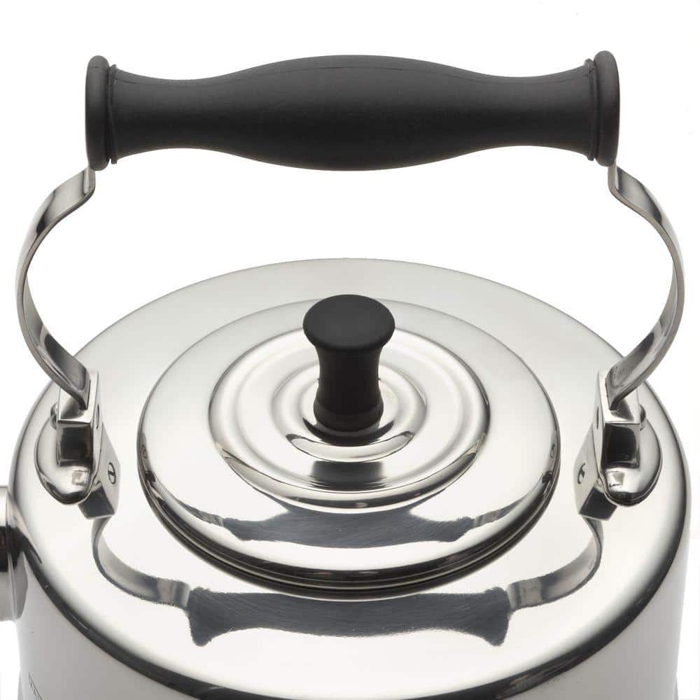 2-Quart Silver Stainless Steel Gooseneck Teapot