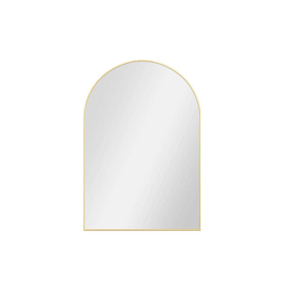 26 in. W x 38 in. H Arched Framed Wall Bathroom Vanity Mirror in Gold with Metal Frame price history on PriceWatchPro