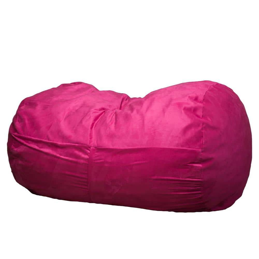 AJD Home Polyurethane Foam Bean Bag Chair with Removable Cover - Pink