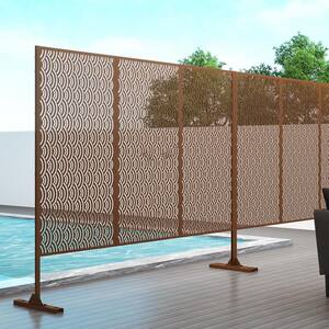 75 x 48 inches Metal Laser Cut Privacy Screen in Brown