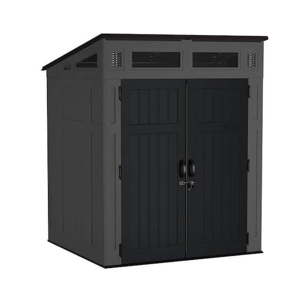 Suncast Modernist 6 ft. x 5 ft. Plastic Vertical Storage Shed with Floor Kit