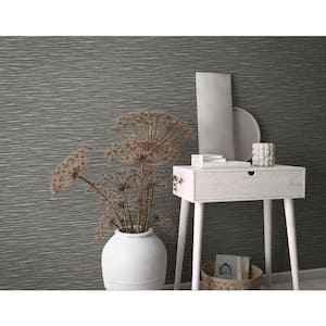 Textured Weave Dark Brown Matte Finish Vinyl on Non-Woven Non-Pasted Wallpaper Roll