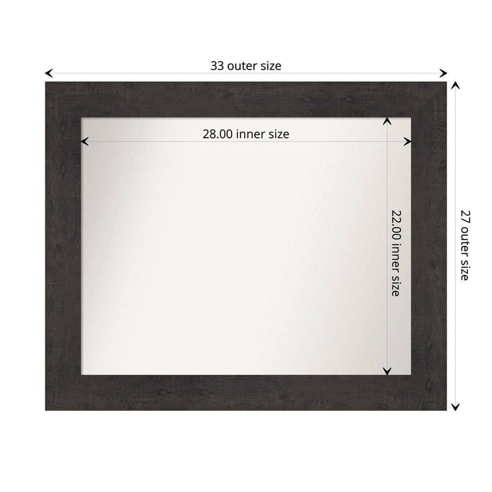 Espresso Wood Rectangular Wall Mount Bathroom Mirror
