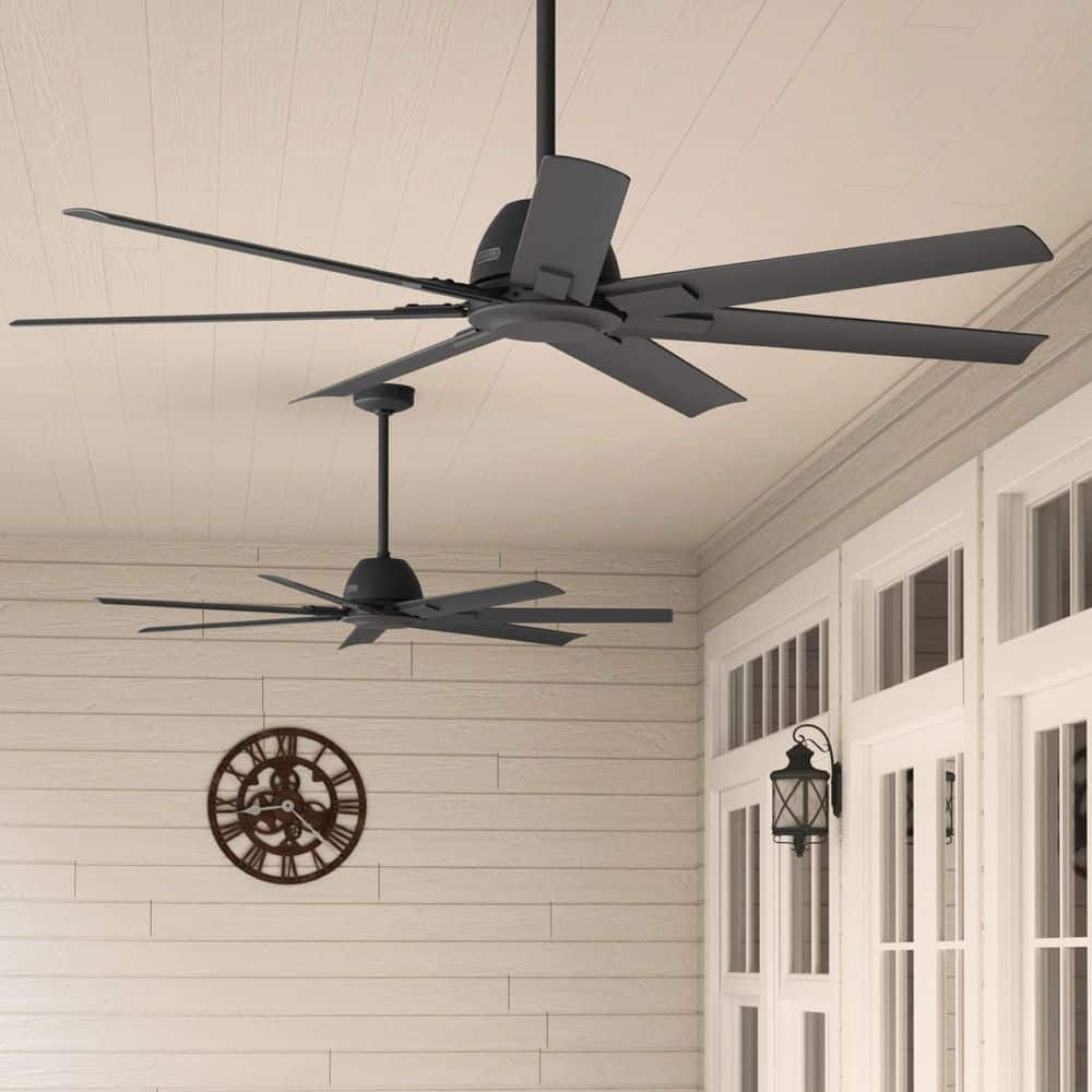 Downtown 60" Matte Black 7-Blade Ceiling Fan with Wall Control