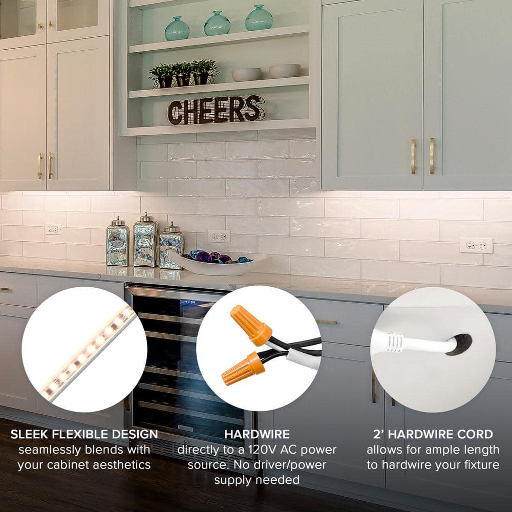 Maxxima 24" White PVC LED Under Cabinet Strip Light
