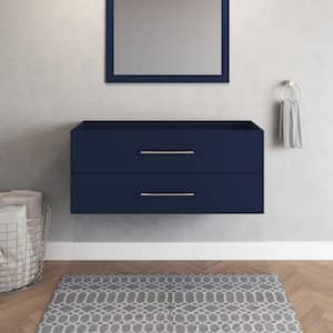 Napa 48 in. W x 18 in. D x 21 in. H Single Sink Bath Vanity Cabinet without Top in Navy Blue, Wall Mounted